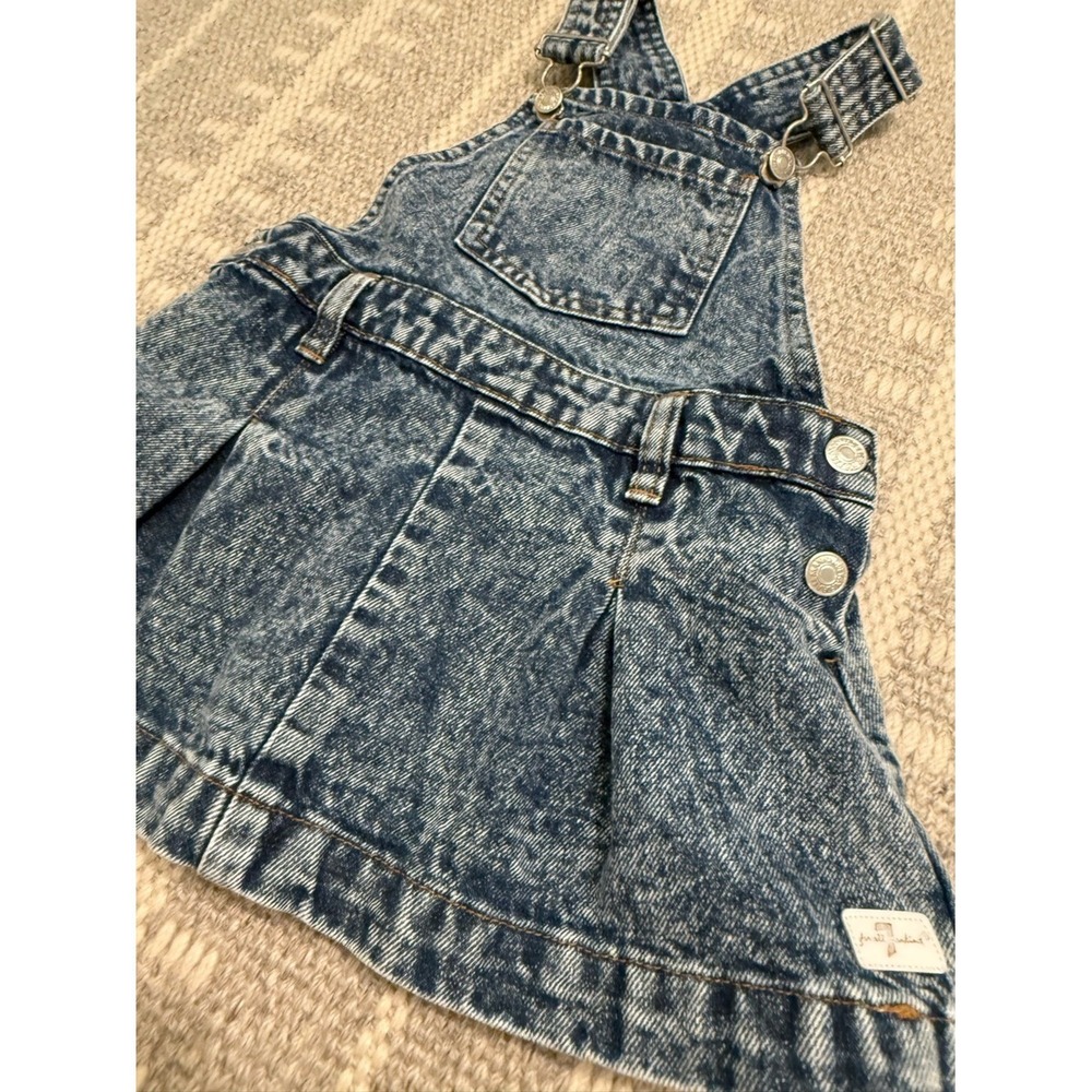7 For All Mankind 2T Classic Denim Overall Dress With Pleated Skirt